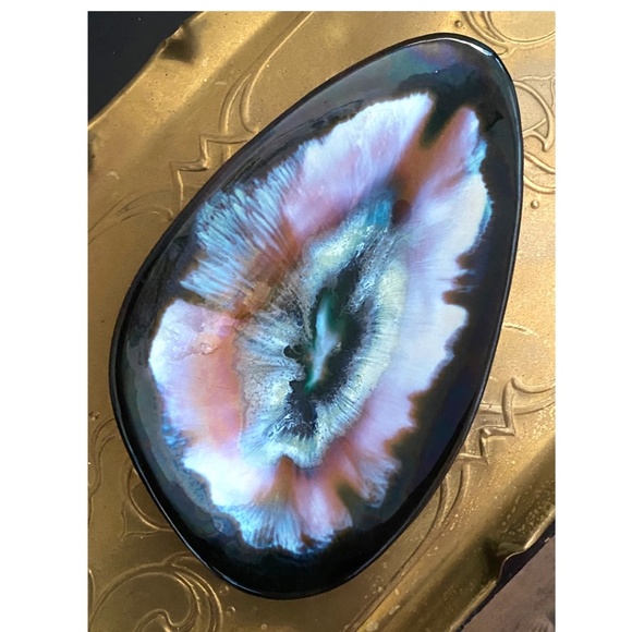 Vintage ccc Canada pottery, Mid-Century Modern Aurora Borealis dish - Picture 2 of 16